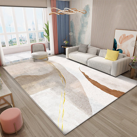 Classic Abstract Rug Multi Color Steampunk Area Carpet Cotton Blend Anti-Slip Backing Easy Care Rug for Living Room - Brown - Clearhalo - 'Area Rug' - 'Rug' - 2215350