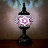 Turkish Oblate Nightstand Lamp Single-Bulb Stained Glass Table Light for Restaurant