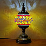 Turkish Oblate Nightstand Lamp Single-Bulb Stained Glass Table Light for Restaurant