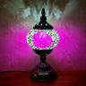 Turkish Oblate Nightstand Lamp Single-Bulb Stained Glass Table Light for Restaurant