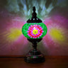 Turkish Oblate Nightstand Lamp Single-Bulb Stained Glass Table Light for Restaurant