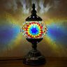 Turkish Oblate Nightstand Lamp Single-Bulb Stained Glass Table Light for Restaurant