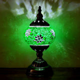 Turkish Oblate Nightstand Lamp Single-Bulb Stained Glass Table Light for Restaurant