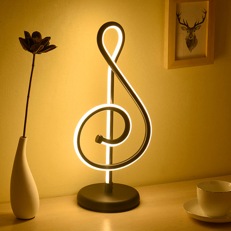 Simplicity Style Curve Shaped LED Table Lighting Metallic Living Room Nightstand Light