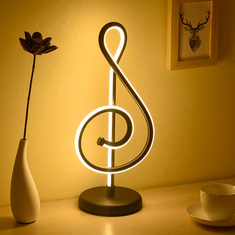 Simplicity Style Curve Shaped LED Table Lighting Metallic Living Room Nightstand Light