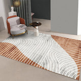 Minimalist Decoration Rug Multi Color Striped Area Rug Synthetics Pet Friendly Easy Care Carpet Gray-Khaki Clearhalo 'Area Rug' 'Rug' 2244418