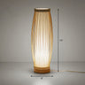 Bamboo Elongated Oval Nightstand Lamp Asian Style 1 Bulb Table Lighting in Wood for Tea Room