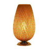 Egg-Like Bedside Table Lighting Rattan Single-Bulb Simplicity Nightstand Lamp in Wood