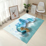 Multi Colored Creative Rug Polypropylene Floral Printed Area Carpet Non-Slip Washable Pet Friendly Rug for Decor - Lake Blue - Clearhalo - 'Area Rug' - 'Rug' - 2253663