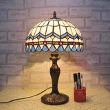 Single Table Light Mediterranean Dome Stained Glass Nightstand Lighting for Bedside