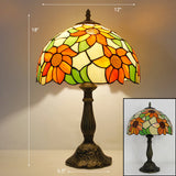 Tiffany Bowl Nightstand Lamp Single-Bulb Stained Glass Table Light Ideas for Restaurant