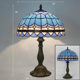 Tiffany Bowl Nightstand Lamp Single-Bulb Stained Glass Table Light Ideas for Restaurant