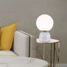 Globe White Glass Nightstand Light Nordic 1 Head Table Lamp with Dome Marble Base