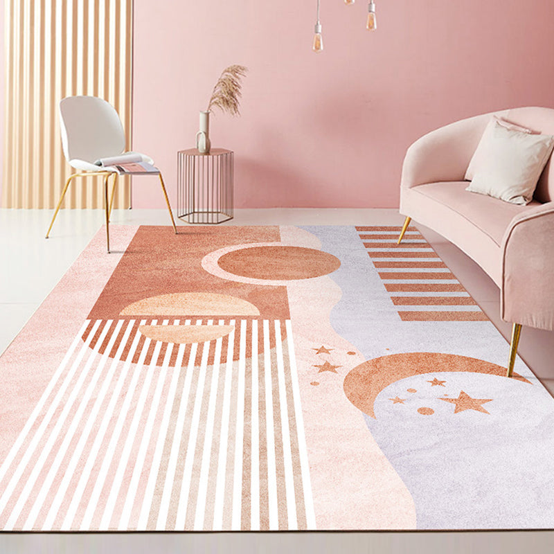 Multi Color Modernist Rug Synthetics Morandi Color Block Abstract Rug Washable Stain Resistant Anti-Slip Rug for Decoration - Purple-Pink - Clearhalo - 'Area Rug' - 'Rug' - 2267067