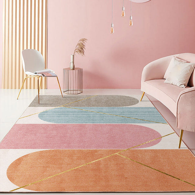 Multi Color Modernist Rug Synthetics Morandi Color Block Abstract Rug Washable Stain Resistant Anti-Slip Rug for Decoration - Clearhalo - 'Area Rug' - 'Rug' - 2267069