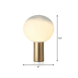 Fading White Glass Ball Table Lamp Simple Creative 1-Light Gold Finish Nightstand Light