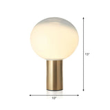 Fading White Glass Ball Table Lamp Simple Creative 1-Light Gold Finish Nightstand Light