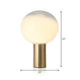 Fading White Glass Ball Table Lamp Simple Creative 1-Light Gold Finish Nightstand Light