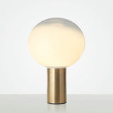 Fading White Glass Ball Table Lamp Simple Creative 1-Light Gold Finish Nightstand Light