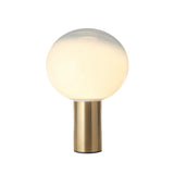 Fading White Glass Ball Table Lamp Simple Creative 1-Light Gold Finish Nightstand Light