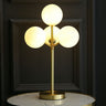 Gold Ball Tree Shaped Table Light Post-Modern 4 Lights Cream Glass Night Stand Lamp