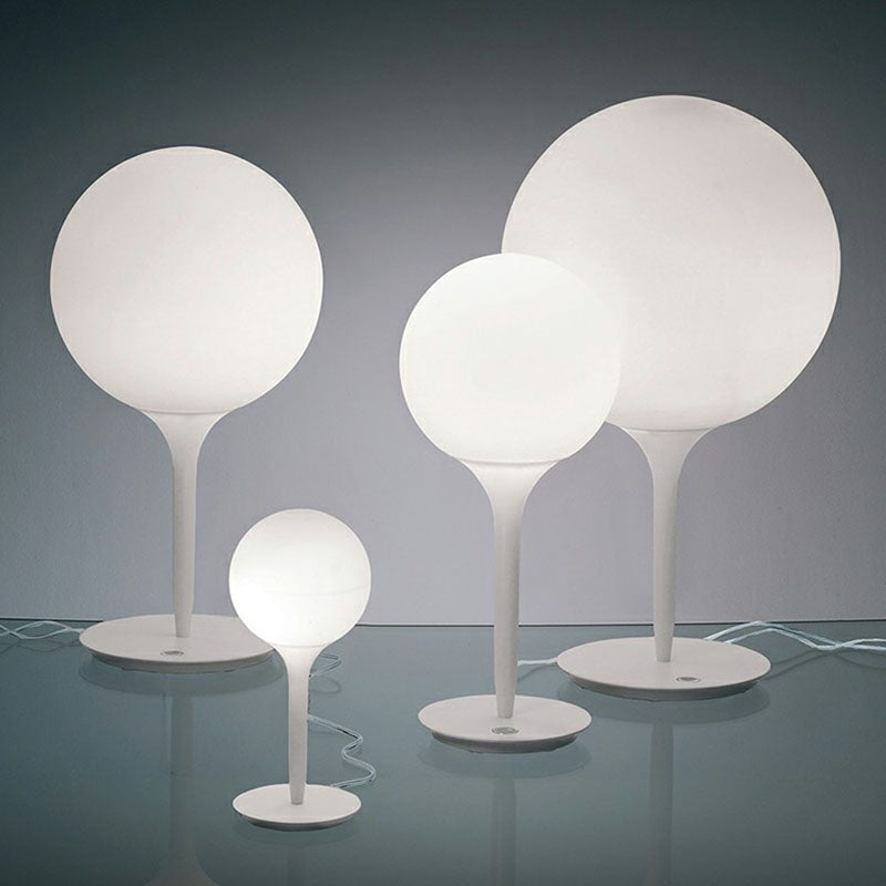 Balloon Shaped Night Lamp Nordic Frosted White Glass Single Study Table Light in White