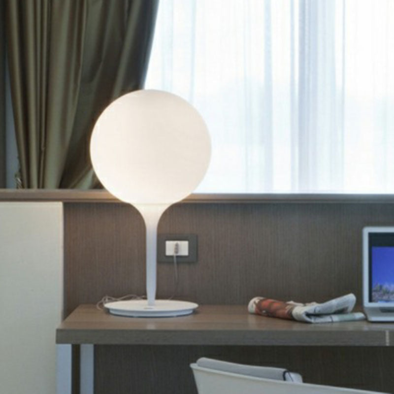 Balloon Shaped Night Lamp Nordic Frosted White Glass Single Study Table Light in White