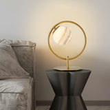 Opaline Glass Ball Night Stand Light Simplicity Gold Plated Table Lamp for Bedroom