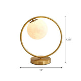 Opaline Glass Ball Night Stand Light Simplicity Gold Plated Table Lamp for Bedroom