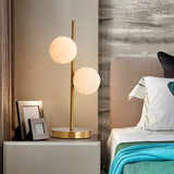 Opaline Glass Ball Night Stand Light Simplicity Gold Plated Table Lamp for Bedroom