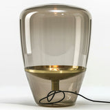 Glass Bud Shaped Table Lamp Minimalist 1 Head Nightstand Light with Inner Saucer Shade for Living Room