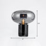 Capsule Shaped Glass Nightstand Light Nordic 1-Bulb Table Lamp with Cylindrical Marble Base