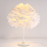 Modernist Layered Flower Night Lighting Feather 1-Head Girls Bedroom Table Light