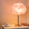 Blossom Night Stand Light Minimalistic Natural Feather Single Bedside Table Lamp