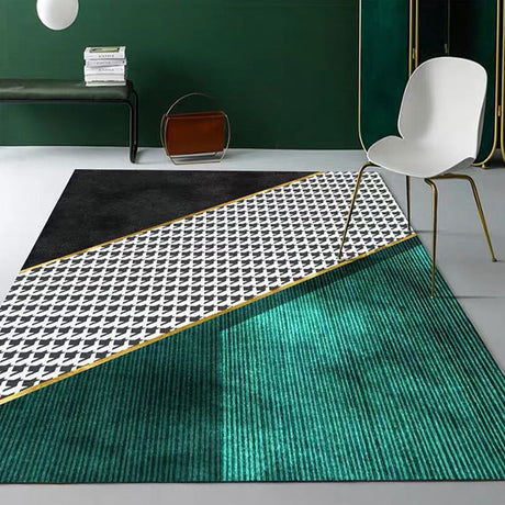 Nordic Geo Printed Rug Multi-Color Synthetics Area Rug Easy Care Machine Washable Indoor Rug for Parlor Green Clearhalo 'Area Rug' 'Rug' 2296150
