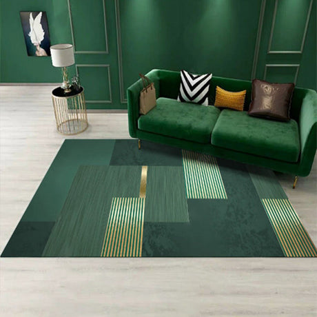 Nordic Geo Printed Rug Multi-Color Synthetics Area Rug Easy Care Machine Washable Indoor Rug for Parlor Peacock Green Clearhalo 'Area Rug' 'Rug' 2296156