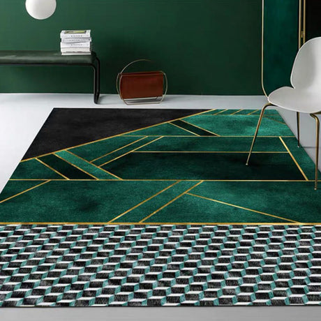 Nordic Geo Printed Rug Multi-Color Synthetics Area Rug Easy Care Machine Washable Indoor Rug for Parlor Aqua Clearhalo 'Area Rug' 'Rug' 2296164