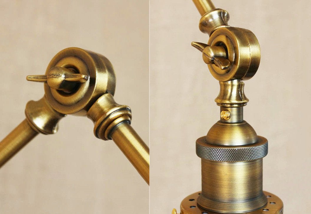 Brass Cone Shade Wall Light With Long Arm