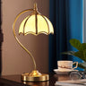 Simplicity Umbrella Shaped Table Lamp 1 Head Frosted Glass Night Lighting with Gooseneck Arm in Brass