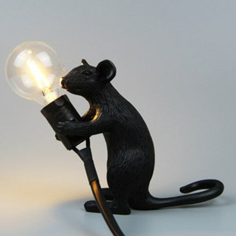 Decorative Bare Bulb Table Light Resin 1-Light Bedroom Night Lamp with Mouse Base