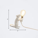 Decorative Bare Bulb Table Light Resin 1-Light Bedroom Night Lamp with Mouse Base