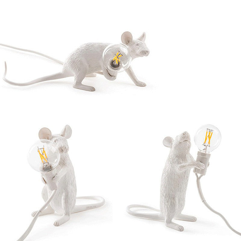 Mouse Shaped Mini Bedroom Table Light Resin 1 Head Novelty Kids Night Stand Lamp