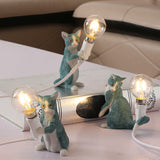 Kitten Night Table Light Decorative Resin 1 Bulb Childrens Bedroom Nightstand Lamp