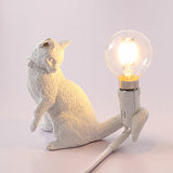 Kitten Night Table Light Decorative Resin 1 Bulb Childrens Bedroom Nightstand Lamp