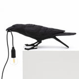 Bird Shaped Table Lamp Artistic Creative Resin Single-Bulb Nightstand Light for Bedroom