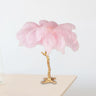 Artistic Coconut Tree Night Lamp Feather 1 Head Living Room Table Light in Pink and Gold