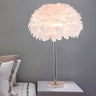 Dome Shaded Bedside Table Lighting Feather 1 Head Minimalistic Night Stand Light
