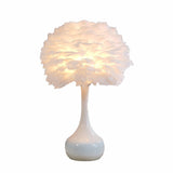 Feather Flower Vase Night Lighting Nordic Style Single-Bulb Table Light for Bedroom