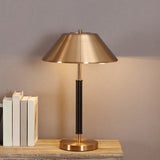 Brass Truncated Cone Night Lamp Postmodern 2-Light Metal Table Light for Bedroom