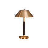 Brass Truncated Cone Night Lamp Postmodern 2-Light Metal Table Light for Bedroom